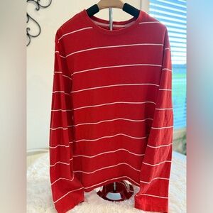 Banana Republic | Red Striped Long Sleeve T-Shirt | Men’s XL | 100% Cotton